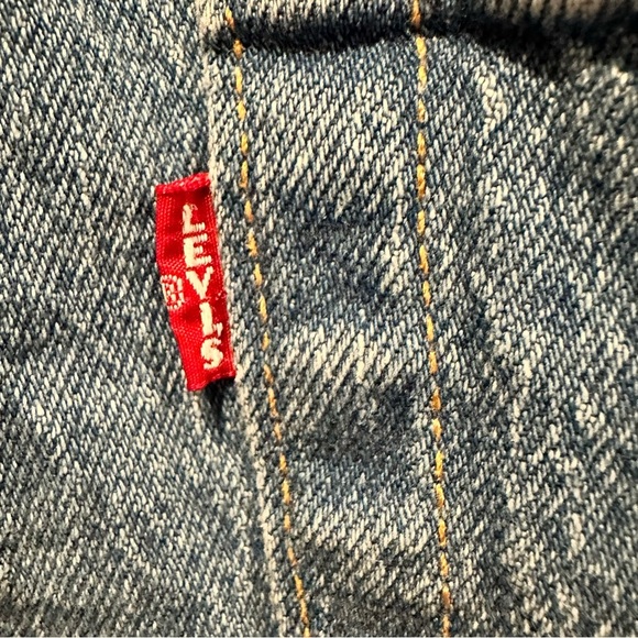 Levis 501 Lot 93 Big E Jeans Mens 36x34 Blue Button Fly Distressed Straight Fit - Picture 7 of 12